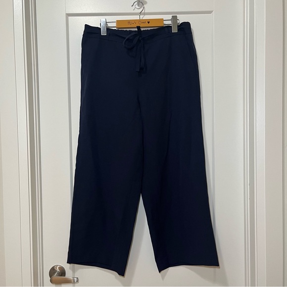 TALBOTS - Tie String - Navy Blue Pant - Trousers - Women’s L - Picture 12 of 13